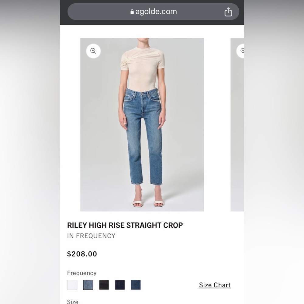 RILEY HIGH RISE STRAIGHT CROP FREQUENCY 29 Worn Once! - Picture 8 of 12